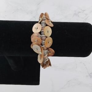 Bracelet brown shell stretch